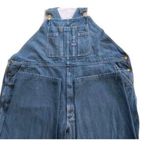 BIG SMITH Mens Blue Denim Bib Overalls 56x32 Cotton Farmcore Carpenter Utility